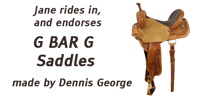 Jane Melby rides in G Bar G Barrel Saddles